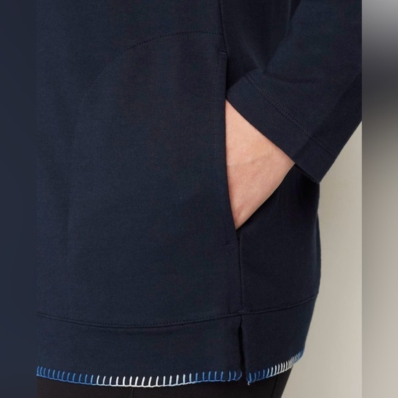 J. Jill Fit Ombré-Stitched Tunic Sweatshirt Medium with Pockets - Picture 4 of 11